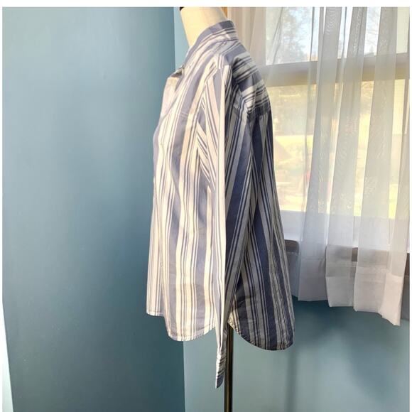 J. Crew Band Collar Cotton Tunic in Mixed Stripes Size 4 - Picture 5 of 9